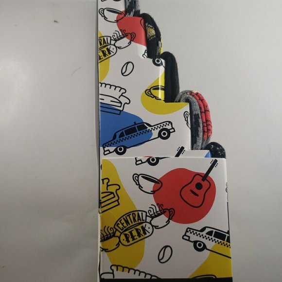 Friends TV Series Mens Themed Crew Socks 6 Pack Shoe Size 8-12 Multicolored - Picture 4 of 4